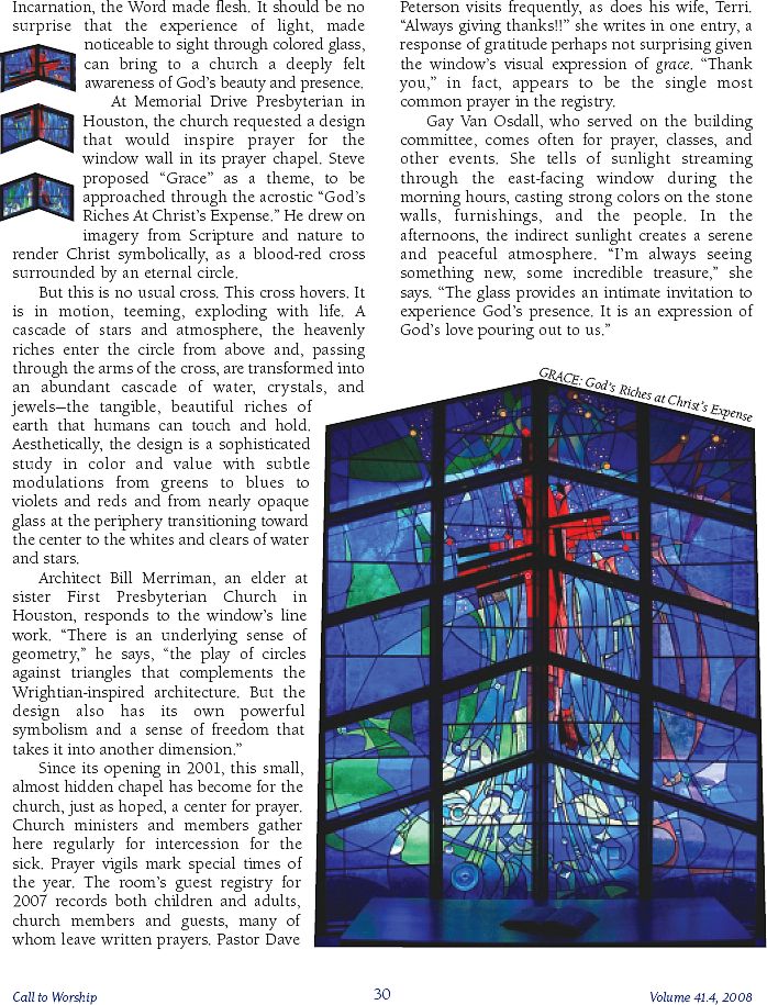 Page 6 of In the Spirit article from Call to Worship magazine